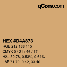 颜色代码: HEX #D4A873 | qconv.com