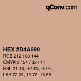 Color code: HEX #D4A890 | qconv.com