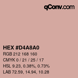 Color code: HEX #D4A8A0 | qconv.com