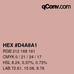 颜色代码: HEX #D4A8A1 | qconv.com
