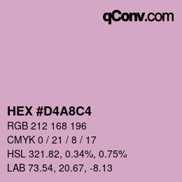 カラーコード: HEX #D4A8C4 | qconv.com