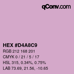Farbcode: HEX #D4A8C9 | qconv.com