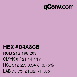 カラーコード: HEX #D4A8CB | qconv.com
