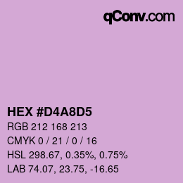 カラーコード: HEX #D4A8D5 | qconv.com