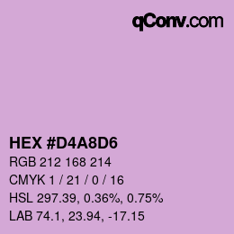 カラーコード: HEX #D4A8D6 | qconv.com