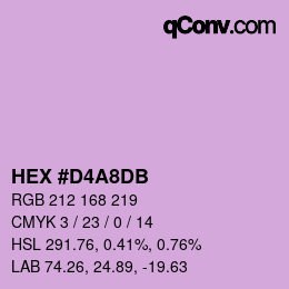 Color code: HEX #D4A8DB | qconv.com