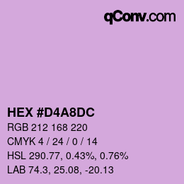 カラーコード: HEX #D4A8DC | qconv.com