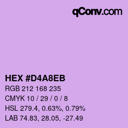 Color code: HEX #D4A8EB | qconv.com