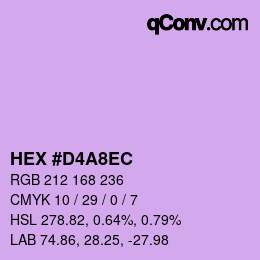 カラーコード: HEX #D4A8EC | qconv.com