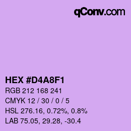 颜色代码: HEX #D4A8F1 | qconv.com