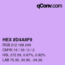 Farbcode: HEX #D4A8F9 | qconv.com
