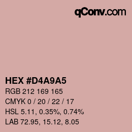 Farbcode: HEX #D4A9A5 | qconv.com