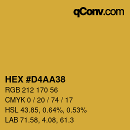 Color code: HEX #D4AA38 | qconv.com