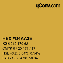 Color code: HEX #D4AA3E | qconv.com