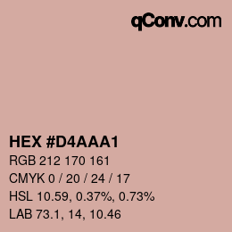 カラーコード: HEX #D4AAA1 | qconv.com