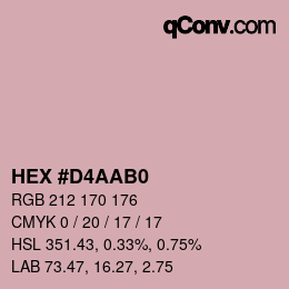Color code: HEX #D4AAB0 | qconv.com