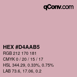 カラーコード: HEX #D4AAB5 | qconv.com