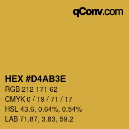 Color code: HEX #D4AB3E | qconv.com