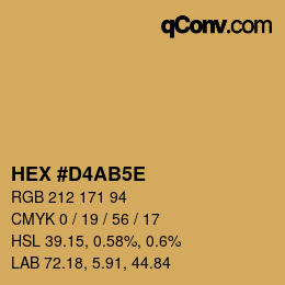 颜色代码: HEX #D4AB5E | qconv.com