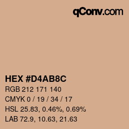 Color code: HEX #D4AB8C | qconv.com