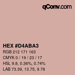 Color code: HEX #D4ABA3 | qconv.com