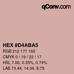 颜色代码: HEX #D4ABA5 | qconv.com