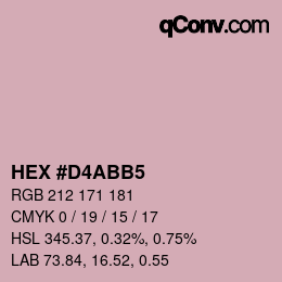 颜色代码: HEX #D4ABB5 | qconv.com