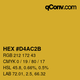 颜色代码: HEX #D4AC2B | qconv.com