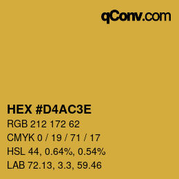 カラーコード: HEX #D4AC3E | qconv.com