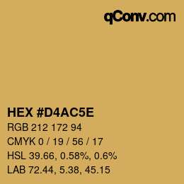 カラーコード: HEX #D4AC5E | qconv.com