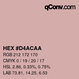 Color code: HEX #D4ACAA | qconv.com