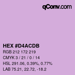 Color code: HEX #D4ACDB | qconv.com