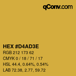 Color code: HEX #D4AD3E | qconv.com
