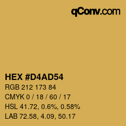 颜色代码: HEX #D4AD54 | qconv.com