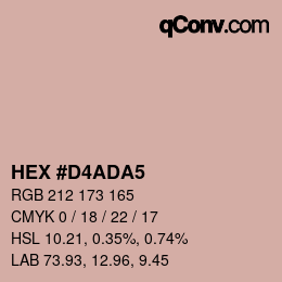 Farbcode: HEX #D4ADA5 | qconv.com