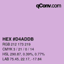 Farbcode: HEX #D4ADDB | qconv.com