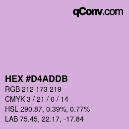 カラーコード: HEX #D4ADDB | qconv.com