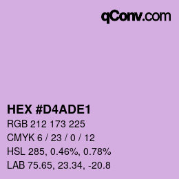 カラーコード: HEX #D4ADE1 | qconv.com