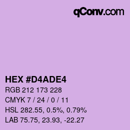 Color code: HEX #D4ADE4 | qconv.com