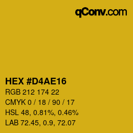 Color code: HEX #D4AE16 | qconv.com