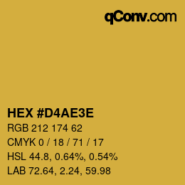 カラーコード: HEX #D4AE3E | qconv.com