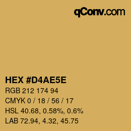 Código de color: HEX #D4AE5E | qconv.com