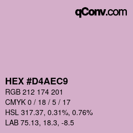 Color code: HEX #D4AEC9 | qconv.com