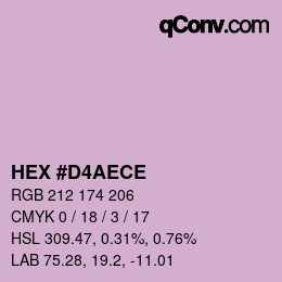 Farbcode: HEX #D4AECE | qconv.com