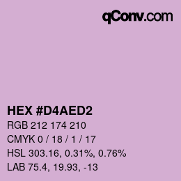 カラーコード: HEX #D4AED2 | qconv.com