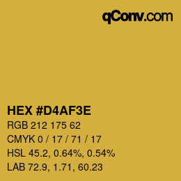 Farbcode: HEX #D4AF3E | qconv.com