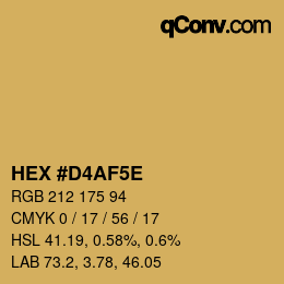 Color code: HEX #D4AF5E | qconv.com