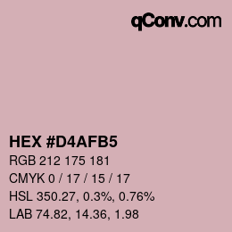 颜色代码: HEX #D4AFB5 | qconv.com