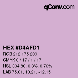 Color code: HEX #D4AFD1 | qconv.com