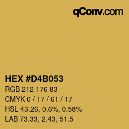 カラーコード: HEX #D4B053 | qconv.com